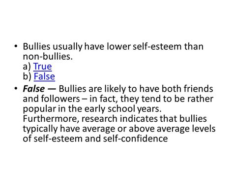 10) The statement is TRUE. . True or false athletes who bully others tend to be marginalized and isolated from their peers